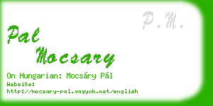 pal mocsary business card