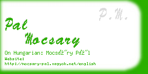 pal mocsary business card